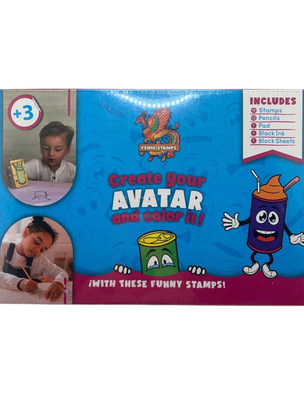 Fenix Stamps Create Your Avatar Activity Kit For Kids With Stamps Pencils & Pad